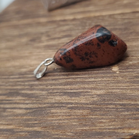 Stunning rainbow red jasper stone necklace pendant earthy - Picture 2 of 2